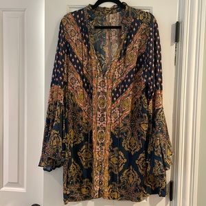 FREE PEOPLE L tunic patterned dress